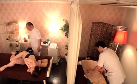 Busty Asian Milf Has A Masseur Fingering Her Peach To Climax