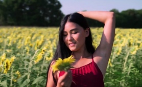 Hot Mongolian Babe Stripping On A Meadow