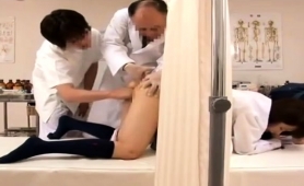 Cute Asian Schoolgirl Gets Her Holes Examined And Drilled