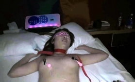 Skinny Asian Teen On A Leash Gets Her Peach Toyed And Rammed