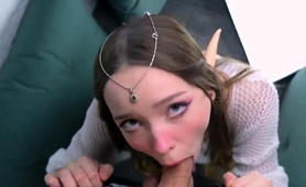 Cosplay Teen Cutie Tests Her Amazing Cocksucking Skills