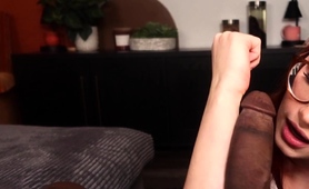 Lovely young redhead gets hot creampie from black bull